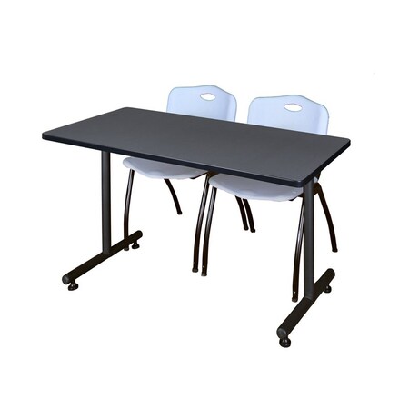 Kobe Rectangle Tables > Training Tables > Kobe Training Table & Chair Sets, 48 W, 30 L, 29 H, Grey MKTRCT4830GY47GY